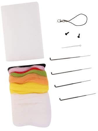 STOBOK DIY Plüschpuppenset Nadelfilzset Mit Wollfilz Cartoon-Kaninchen Bastelwerkzeug Für Junge Mädchen Und Anfänger Zum Kunsthandwerk Zu Hause