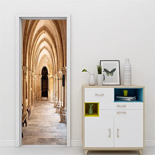 3D Türtapete 70x200 Türaufkleber Selbstklebend Türfolie Poster Fototapete Türbilder Türtattoos Wasserdichte Tür Stickers für Kinderzimmer Wohnzimmer Badezimmer Marokkanischer Stil
