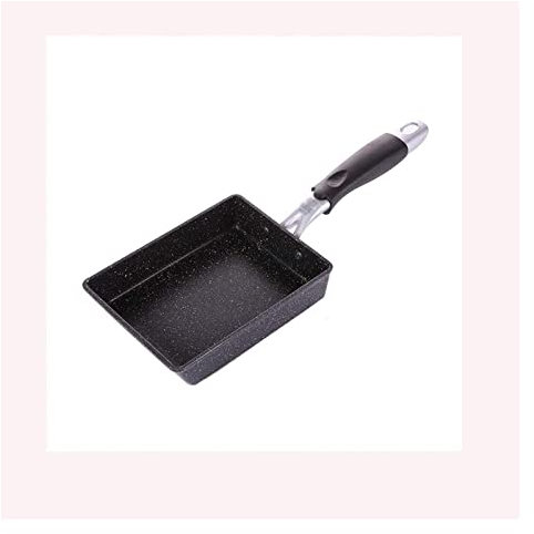 GSZCCZS Pan de Wok sartén fritura de Aluminio - sartén Tortilla Recubrimiento Antiadherente Mini Rectangular friting sartén Desayuno Salud y Seguridad visión Negra