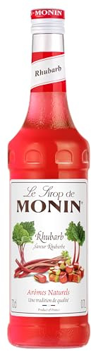MONIN Sirup Rhabarber 0,7 l | Rhabarbersirup für Cocktails, Limonaden, Sommergetränke und kreative Mixgetränke mit fruchtiger Note