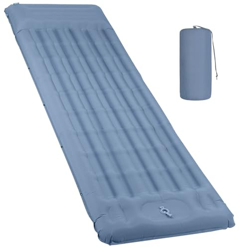 NEXROLA Selbstaufblasbare Außenmatratze, 30 x 13 x 8 cm (aufblasbar), grün - Aus TPU, ideal für Camping, Büro zu Hause, 1120 g (dunkelblau