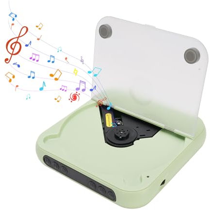 Lecteur de CD Portable avec Bluetooth-Lecteur de CD de Bureau sans Fil Vintage pour Voiture à la Maison, Son Stéréo MP3 Lecteur de Musique CD de Bureau avec Casque et Câble Audio