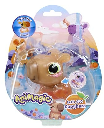 Animagic: Lets Glo Capybara - Your Glowing, Floating, Squishy Best Friend - Drop In Water To Watch Them Glow - Interactive Electronic Pet - For Kids Ages 4+