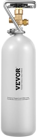 VEVOR Tanque de Aire de Dióxido de Carbono con Revestimiento en Aerosol Gris, Cilindro de Acero de Aleación Nuevo 2 kg, para Dispensar Cerveza de Barril y Hacer Refrescos, 115 x 115 x 445 mm