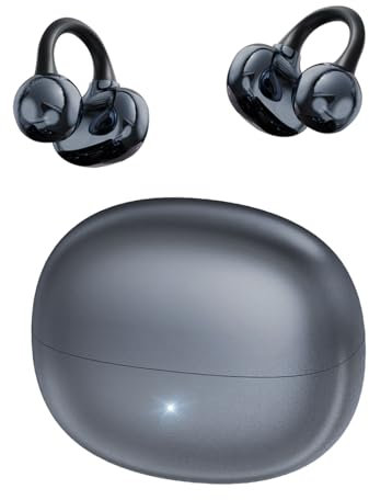 CATGIFF Sport Cuffie Bluetooth, Ultraleggero 4.8 g, Hi-Fi Suono, IP5, Conduzione Ossea e Design Ergonomico, 65H di Autonomia, Clip Orecchio Elegante Auricolari ad Alte Prestazioni Nero