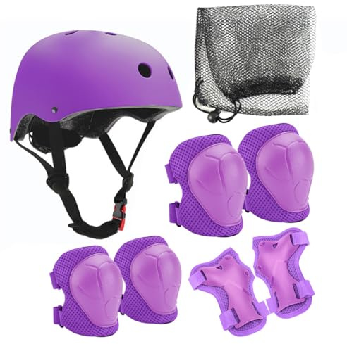 Enwye 1 Ensemble d'équipement de sécurité pour Sports de Plein air (Comprenant : Casque/Genou/coude/Protection des Mains), adapté au Cyclisme, au Roller, etc.