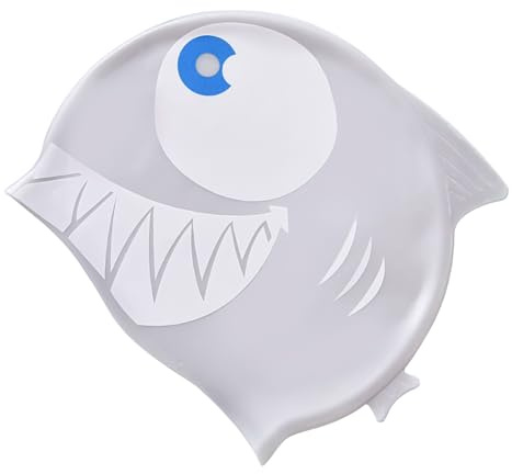 Cuffia da nuoto – Cappello da nuoto – Divertente cuffia da bagno in silicone con motivo animale, per ragazze e bambini dai 3 anni in su, con capelli lunghi