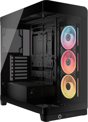 CORSAIR Frame 4500X LX RGB Link Panoramic Mid-Tower PC Case – 3X Pre-Installed Fans, High Airflow, Modular Design, GPU Anti-Sag, Reverse Connection Motherboard Compatible – Black