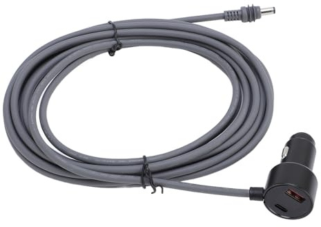 Xiuganpo Cable de Alimentación del Automóvil de, USB USB de 12 V a 48 V y Cable de Alimentación de Cigarros Resistente a Agua de Carga C para Mini Antena de Plato