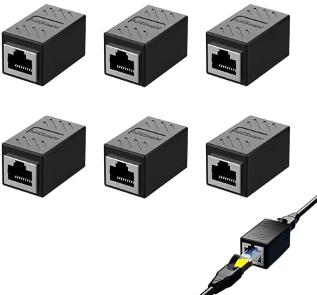 RJ45 Kupplung 1000 Mbps, 6 Pcs Netzwerkkabel Verbinder Cat7/Cat6a/Cat5e