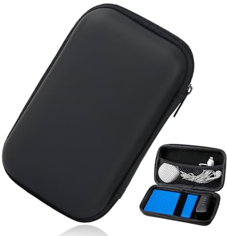 Androxeda 1 Unidad Funda Disco Duro Externo Y Auriculares, Impermeable Y Con Protección Contra Golpes, Bolsa De Almacenamiento Para Cable, Cargador Y Accesorios