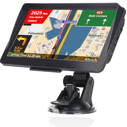 IGEAIIE 7 Inch Sat Nav for Car & HGV Truck, HD GPS Navigation System with 2026 UK & Europe Maps, Lifetime Free Updates, Support Postcode Search, Voice Guidance, Speed Camera Alerts, and POI