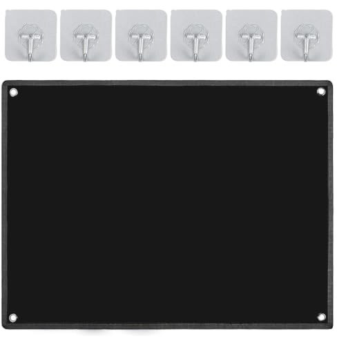 Eulihent Panel de Exhibición de Parches Tácticos Plegable 60x45 cm, con 6 Ganchos y 6 Ojales - Panel Táctico para Parches para Colección Militar, Pared y Equipaje.(Negro)