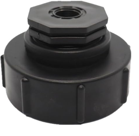 Risveglio Negro para PP IBC Adaptador S100x8 Reductor de rosca interna gruesa Agua de lluvia para uso en jardín tanque (1/2 pulgada)