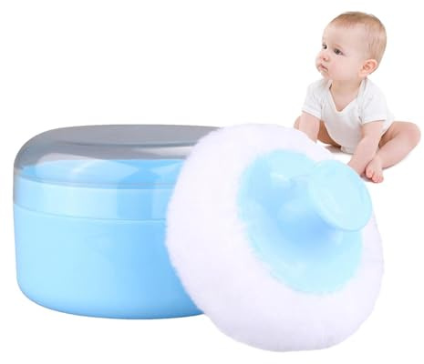 Puderquasten Behälter & - Reise-Set für Babypuder | Tragbare Aufbewahrungsbox mit Applikator & Schwammhalter, Puder-Etui für Neue Eltern, Pflegekräfte & Stillende Mütter, ABS-Material