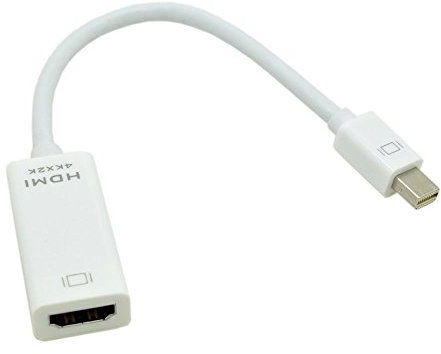 Tenlacum - Adaptador de DisplayPort a HDMI 4K x 2K, Mini DisplayPort (compatible con Thunderbolt 2 puertos) a HDMI macho a hembra (blanco)