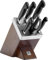 ZWILLING Bloque de cuchillos auto-afilables, 7 piezas, bloque de madera, cuchillos y tijeras con mango especial de acero inoxidable/plástico, Four Star