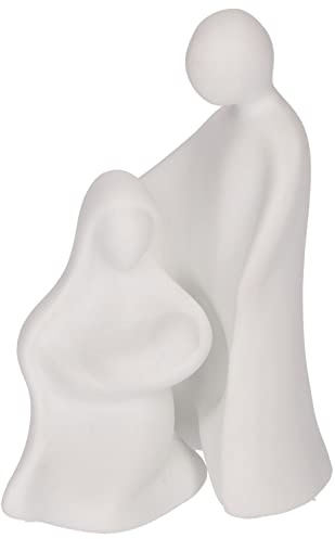 Weihnachten in Bethlehem Heilige Familie aus Porzellan - Krippenfiguren | Elegantes 3er Set Krippe aus weißem Biskuitporzellan - Zeitlose Dekoration für ein besinnliches Weihnachtsfest