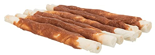 TRIXIE Hundeleckerli Denta Fun Rolls mit Kaninchen – 70 g, 6 St., 12 cm | Zahnpflege-Kauartikel mit strukturierter Oberfläche – schmackhafte Belohnung fürs Training, ideal für zwischendurch