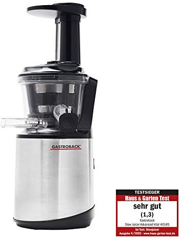 GASTROBACK Slow Juicer Advanced Vital, Schwarz, Silber