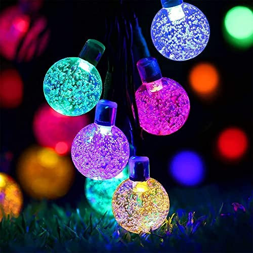 Lezonic Solar lichterkette außen wetterfest, 50 LED ,8 Modi 7M / 24Ft Außer/Innen lampions solar für Garten, Bäume, Hochzeiten, Partys, Weihnachten usw (Mehrfarbig)