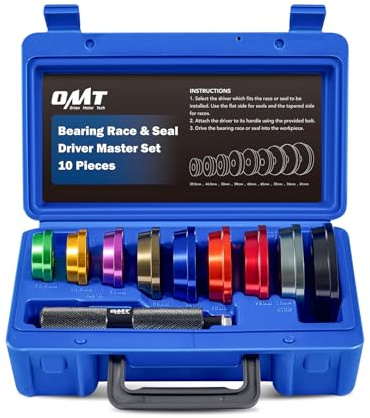 Orion Motor Tech 10pc Bearing Press Kit, Wheel Bearing Removal Kit & Seal Driver Set with 9 Bearing Adaptors, Heavy-Duty Bearing Driver Tool Kit for Bearing Installation