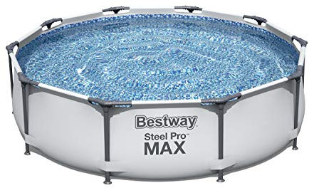 Bestway 56406 - Piscina in acciaio Pro Max, 3 x 76 cm, colore: grigio, con telaio (solo piscina)