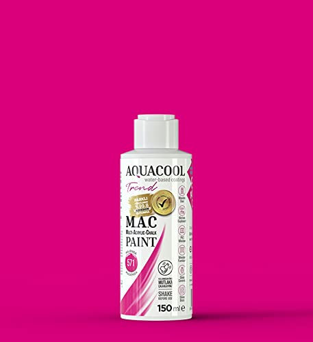 Happy Woody AquaCool Magenda 571 - Pintura acrílica de secado rápido, para uso interior y exterior en muebles, madera, plástico, vidrio, cerámica, piedra, 150 ml
