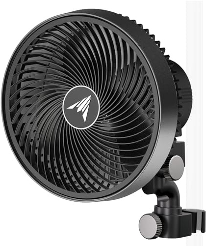 AC Infinity CLOUDRAY A9, Grow Tent Clip Fan 23cm with Redesigned Long-Life | EC Motor, Custom 10 Dynamic Wind Speeds, Weatherproof IP-54, Manual Swivel, for Hydroponics Circulation Cooling, 9-Inch