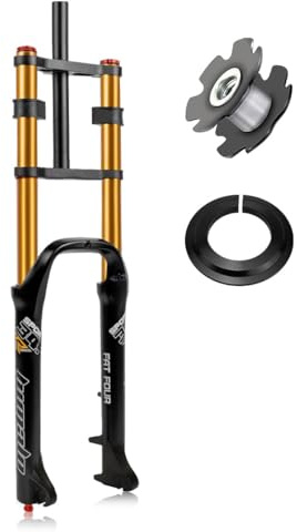 RUJIXU 26 4.0 Fette Gabeln Luftfederung Scheibenbremse Mountainbike-Gabeln 1-1/8 Gerade E-Bike BMX MTB DH Vorderradgabel 170 Mm Federweg Mit Travel Lock Und Dämpfungseinstellung QR 2850g