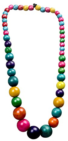rockible Bohemian Halskette mit Bunten Perlen, Retro Choker Aus Holzperlen, Natürliche Holzperlenkette, Bohemian Necklace with Multi Colored Bead, Wooden Beaded Choker für Geburtstagsgeschenk