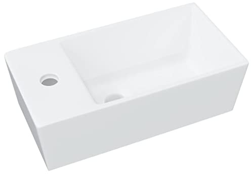vidaXL Lavandino Bianco 48x25x15 cm in Ceramica