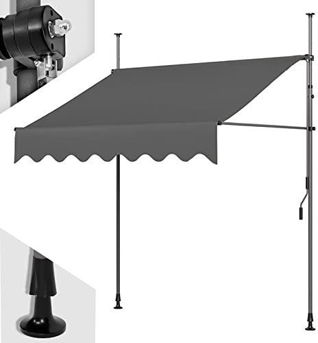 Tenda da Sole per Esterno Avvolgibile Impermeabili, Tenda da Sole per Esterno a Caduta con Manovella, Tende da Sole per Balconi, Tenda da Sole a Bracci Estensibili ( Color : Gray , Size : 2m/78in )