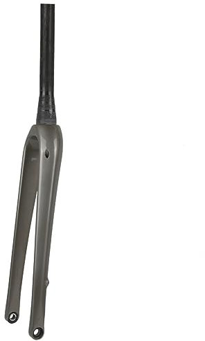 LHHL 700c Kohlefaser Vorderradgabel Rennrad Starrgabel Scheibenbremse Steckachse 12x100mm Gewindeloses Konisches Rohr 1-1/8'' Ultraleichte Fahrradgabel