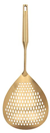 Louche à écumoire, 15,7 X 5,7 Po En Acier Inoxydable De Qualité Alimentaire à Long Manche Résistant à la Chaleur Passoire Passoire Cuillère à écumoire Pour la Cuisine à Domicile(or)