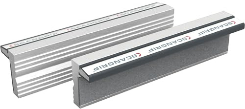 SCANGRIP | Magnet-Schraubstockbacken | Neutrale Schutzbacken aus gehärtetem Aluminium, 1 Paar, Backenbreite 125 mm