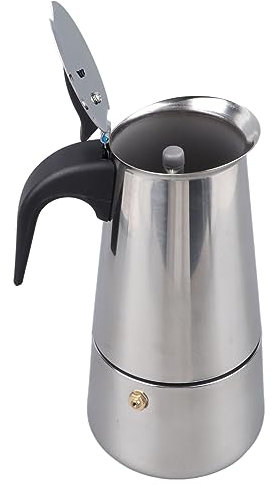 Stainless Steel Stovetop Moka Pot,300ml/10Oz Espresso Maker Percolator 6 Cup Percolator Italian Coffee Maker,Stovetop Espresso Maker,Portable Coffee Pot for Camping Office