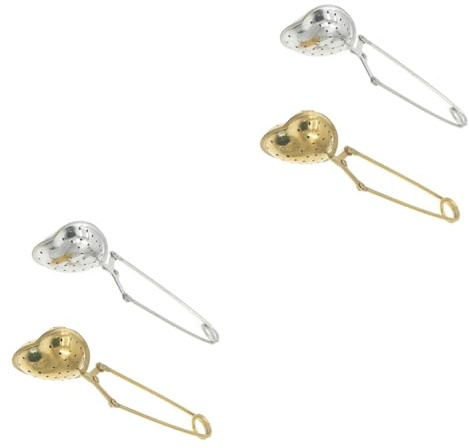 HEMOTON 4 Pièces Thé En Forme De Coeur Cuillère Infuseur Filtre à Thé Filtre à Thé En Métal Boules De Maille De Thé Vert Passoire à Thé Passoire Théière Bureau Boule à Thé Tamis à Farine