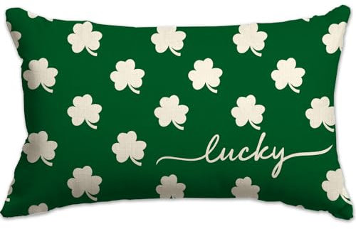 JXZYGMD St. Patricks Day Kissenbezüge, 30,5 x 50,8 cm, Glückskleeblatt-Dekor, Überwurfkissen, Dekoration, Couch, Wohnzimmer