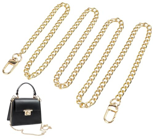 FERCAISH Taschenkette 120cm, Comforty Taschenkette Gold, Kette Trageriemen, Umhängetasche Handtasche Ersatzkette, Metall Schulterriemen für Taschen Handtaschenketten