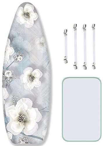 ZJBKX Copriasse da stiro extra large universale, clip e panni antiscottatura, facile da montare, con corda termoretraibile, 150 x 60 cm