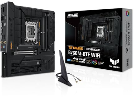 TUF GAMING B760M-BTF Intel B760 (LGA 1700) mATX WiFi Motherboard with DDR5, PCIe 5.0, 3 Slots PCIe 4.0 M.2, 12+1 DrMOS, Wi-Fi 6, 2.5GB LAN, DP, HDMI, USB 3.2 Gen 2 x 2 Type-C, Hidden Connector