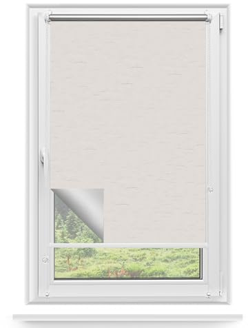Rettika Verdunkelungsrollo ohne Bohren, für Fenster, Breite 110 cm, Höhe 150 cm, Flachs Farbe, Klemmfix Montage, Jalousien Fenster, Fenster rollos für innen, Klemmrollo