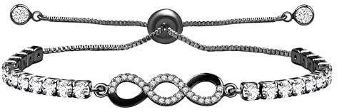 Uloveido Infinity Tennis Armband für Frauen mit funkelnden Zirkonia, endlose Liebe, unendliches Symbol Armbänder für Frauen, Messing, Zirkonia