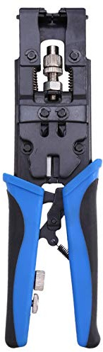 Bordhap 1pc Coax Compression Crimper Tool BNC//F Crimp Connector RG59/58/6 Cable Wire Cutter Adjustable Crimping Plier