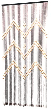 DCSYOG Perlenvorhang Türvorhang 90 x 195cm Bambus und Holz Türöffnung Vorhang Dekoration 52 Stränge Kette Vorhang Zimmertüren Hängevorhang