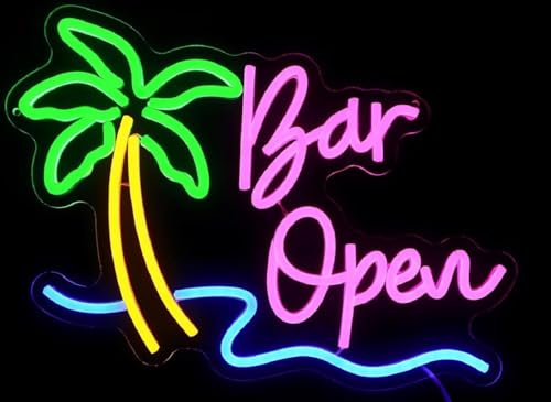 Bar Open Neon Schild, Led Neon Bar Sign Leuchtreklame für Wand, Blau Rosa Neon Licht für Pub Home Bier Bar Club Man Cave Restaurant Shop Sign Bar Open Neon Dekor