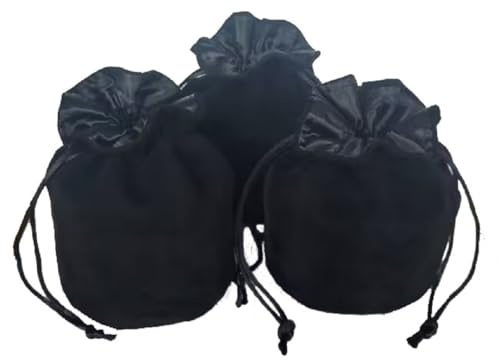 Zmgmsmh Velvet Dice Pouch - Small Drawstring Bag for Chess Pieces, Cosplay, Coins & Jewelry - Red/Grey/Black (3, Black)