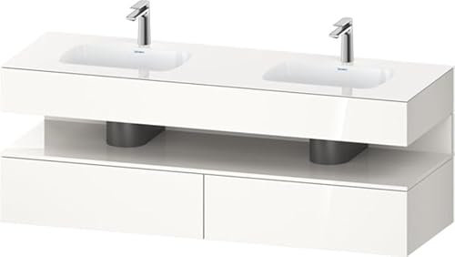 Duravit Qatego lavabo encastré avec meuble sous-lavabo en console, 1600x550x600mm, niche blanc brillant, lavabo double, QA4797022220000, Couleur: blanc