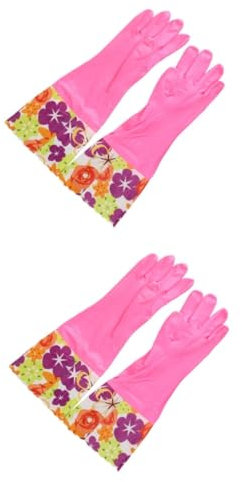 Healeved 2pairs Thick Kitchen Gloves Dishwashing Gloves Cleaning for Mould Dusting